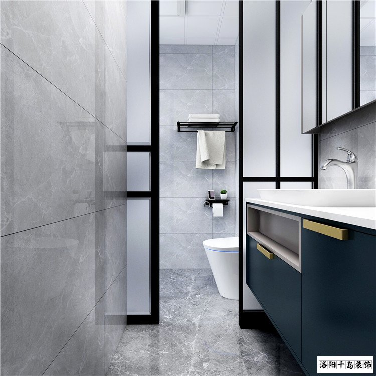 帝豪上院96㎡現代簡約極簡風格衛(wèi)生間干區(qū)裝修效果圖