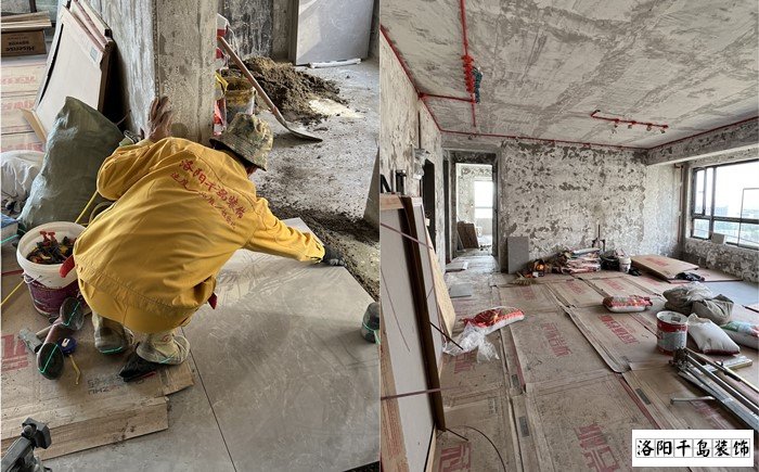 千島裝飾鋪磚施工現(xiàn)場(chǎng)