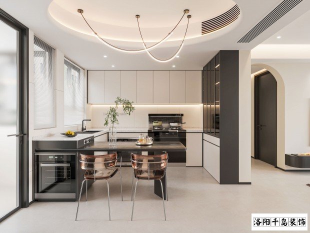 洛陽極簡風(fēng)客餐廳裝修案例